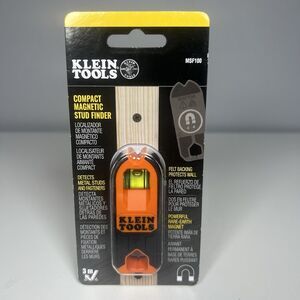 Klein Tools Compact Magnetic Stud Finder MSF100 Detects Metal Studs & Fasteners